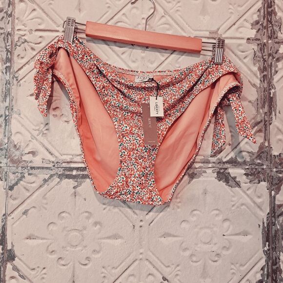 J. Crew Sunset Pink Liberty Fabric Bikini Bottom Fresh Floral Feminine 3X NWT - Picture 2 of 11